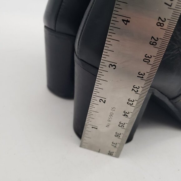 Black Leather Boots Heels Made in Italy Womens size 38 or US 7.5 - Picture 8 of 14